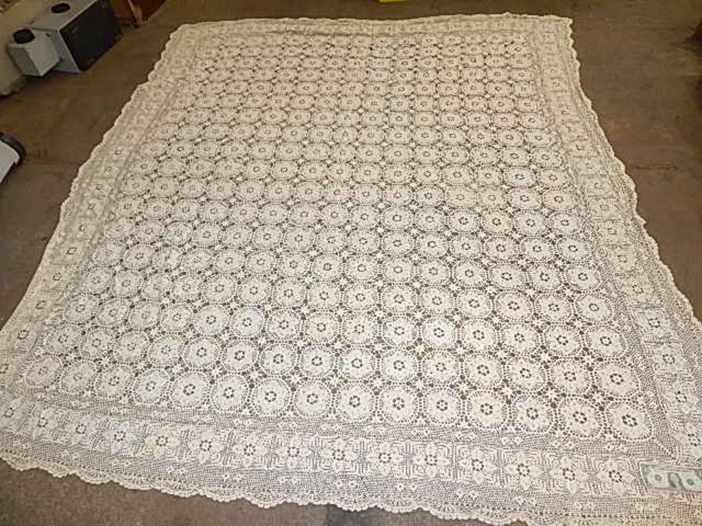 Crochet Table Cloth 100" x 86"