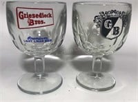 Griesedieck Beer Glasses 6”
