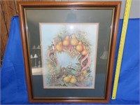 Framed Pear Wreath by Jamie Carter