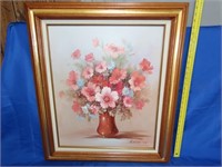 Oil on Canvas Flower Vase