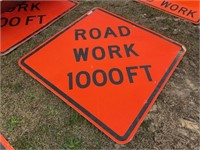 (3) ROAD WORK 1000FT SIGNS