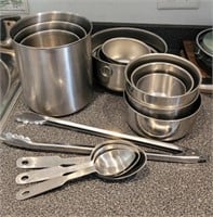 Stainless steel bowls, spoons, etc