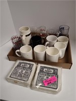 Various Railroad Glasses, Mugs, And Cups