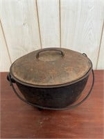 Antique 3 Footed Cast Iron Dutch Oven W/ Lid