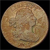 1804 Crosslet 4 Stems Draped Bust Half Cent