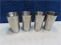 (4) Stainless Steel HAM BEACH Malt Mixer Cups EXC