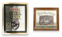Lot of 2 Vintage Beer Advertising Mirrors Coors &