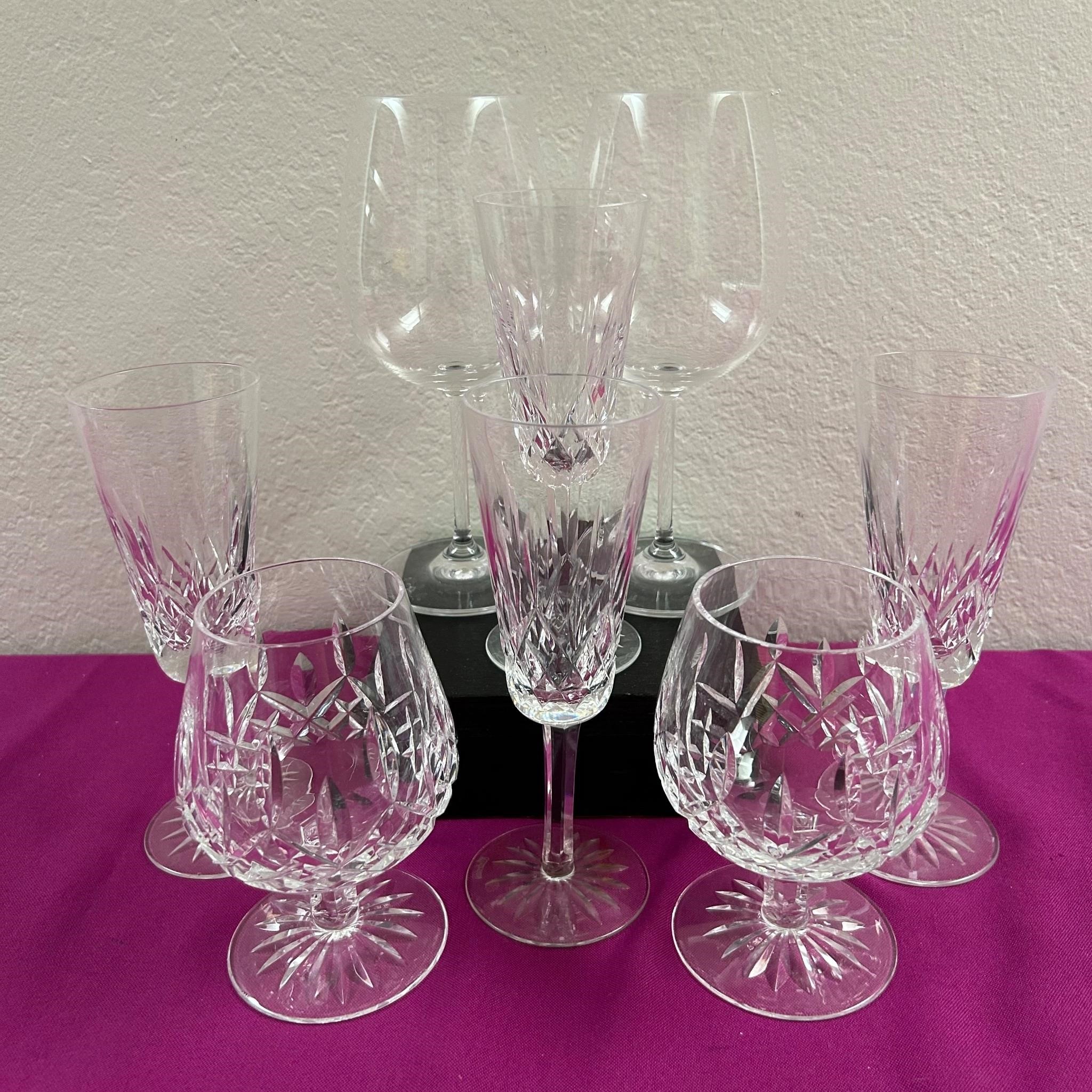 ‘Lismore’ & ‘Marquise’ by Waterford Wine Glasses