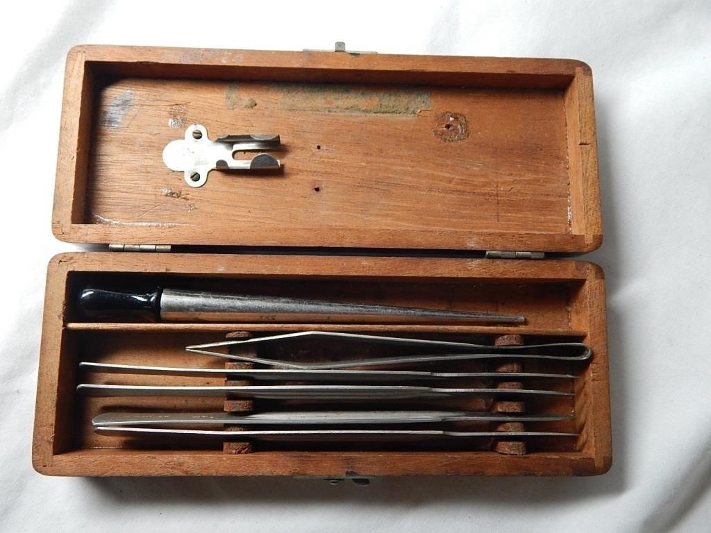 1860's Medical Student Autopsy Kit Scalpels