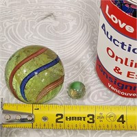 Latticino Swirl Ribbon-Core Antique German Marble