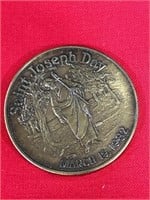 Saint Joseph day march 19, 1982 coin
