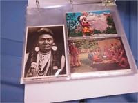 Binder of vintage postcards, all Native American