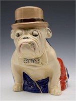 Lg. Royal Doulton Bulldog w/ Bowler Hat & Cigar.