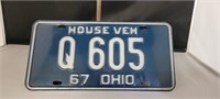 1967 Ohio License Plate