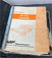 Binder with Massey Ferguson Parts Manuals for