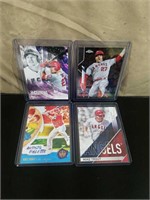 (4) Mint Mike Trout Cards & Inserts