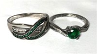 Sterling Rings Inset Clear & Colored Stones