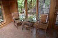 Flat Rock Hickory Split Woven Chairs and Pedastal