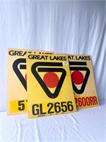 3 Great Lakes Plastic Signs