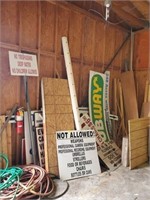 GROUP LOT- SIGNS, MOLDING, MISC WOOD