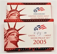 (2) 2005 Silver Proof Sets