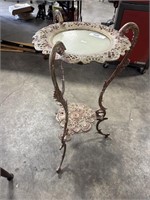 Victorian Brass, Marble Top Plant Stand.