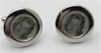 Sterling Silver Cuff Links W Picture