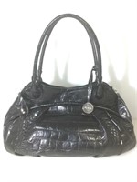 Furla Black Croc Leather Loop Shoulder Bag - Made