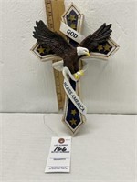 Lighted Eagle "God Bless America “ Wall Cross