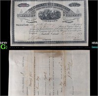 October 25th 1879 25 Shares Stock Certificate 'The