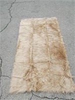 Faux Sheepskin Fur Furry Beige Shaggy Fluffy Area