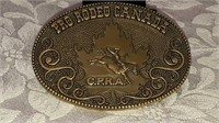 Solid brass pro rodeo Canada Awards belt buckle