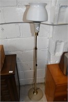 Vintage Metal Floor Lamp w/White Glass Shade