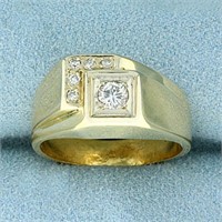 1/4ct TW Diamond Step Design Ring in 14K Yellow Go