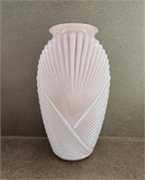 Vtg Anchor Hocking Art Deco Draped Pink Vase