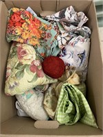 Box of Fabric and Misc
