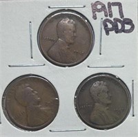 1917PDS  Lincoln Cents