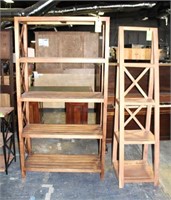 (2) Wooden Display Shelves,