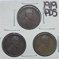 1919PDS  Lincoln Cents
