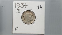 1934d Buffalo Nickel rd1074