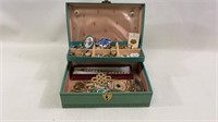 Antique Jewelry Box With Silver & Designer