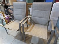 PAIR OF METAL FRAMED MESH SEATING PATIO CHAIRS