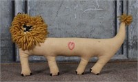 A Whimsical Lion Soft Sculpture, linen & stitched