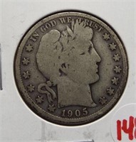 1905-S Barber half dollar