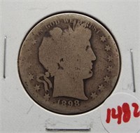 1898-S Barber half dollar