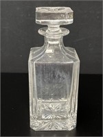 Vintage Square Pressed Glass Scotch Decanter