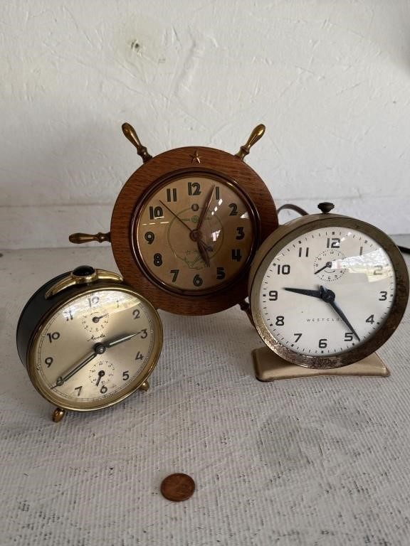 3 Vintage Alarm Clocks