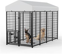 *READ* Large Outdoor Dog Kennel W/Roof Cover