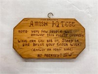 "Amish IQ Test" Wooden Sign by Dan Esh