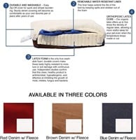 Large   Dog Bed | Large  Blue Denim w/ Fleece